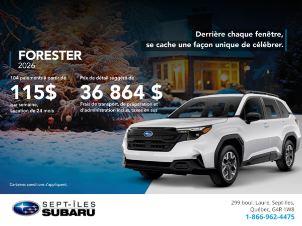 Procurez-vous le Forester 2026!