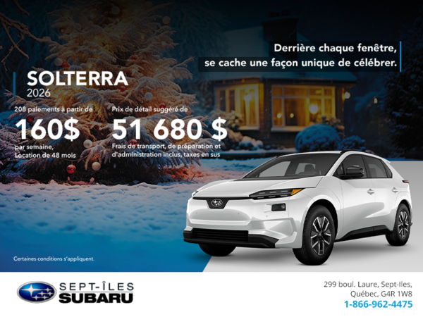 Procurez-vous le Solterra 2026!