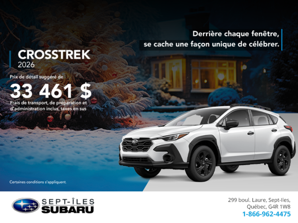 Procurez-vous le Crosstrek 2026!