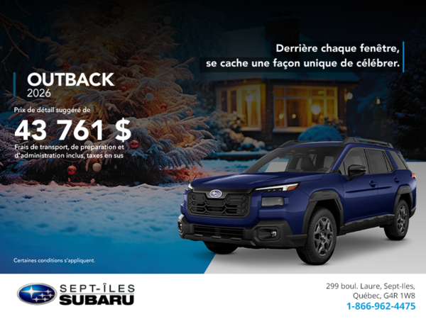 Procurez-vous le Outback 2026!