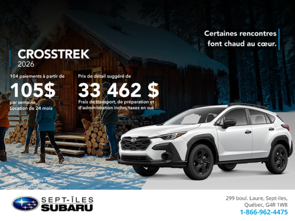 Procurez-vous le Crosstrek 2026!