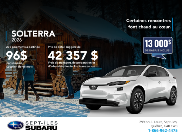 Procurez-vous le Solterra 2026!
