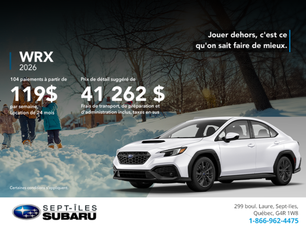 Procurez-vous la WRX 2026!