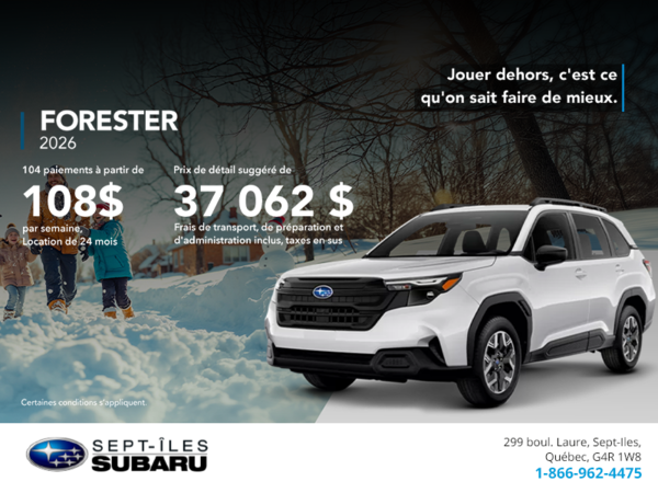 Procurez-vous le Forester 2026!