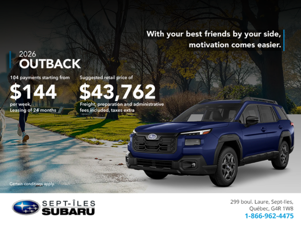 Get the 2026 Outback today!