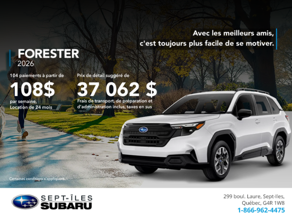 Procurez-vous le Forester 2026!