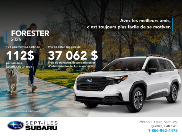 Procurez-vous le Forester 2026!