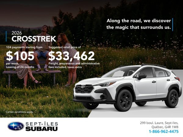Get the 2026 Crosstrek today!