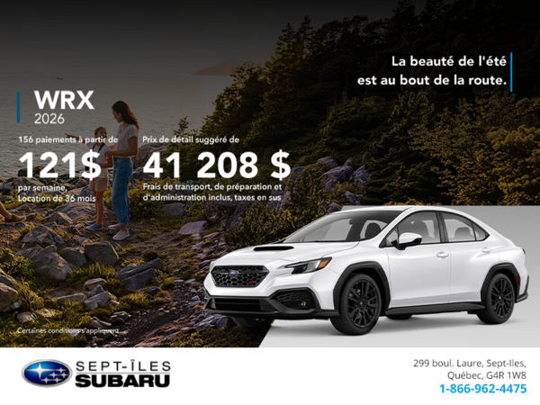 Procurez-vous la WRX 2026!