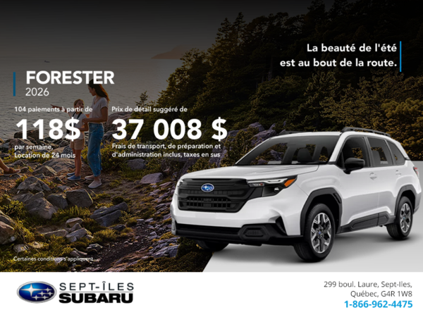Procurez-vous le Forester 2026!