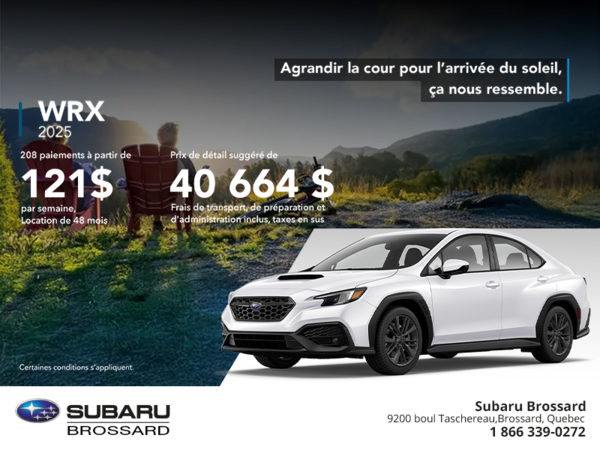 Procurez-vous la WRX 2025!