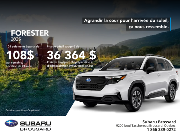 Procurez-vous le Forester 2025!