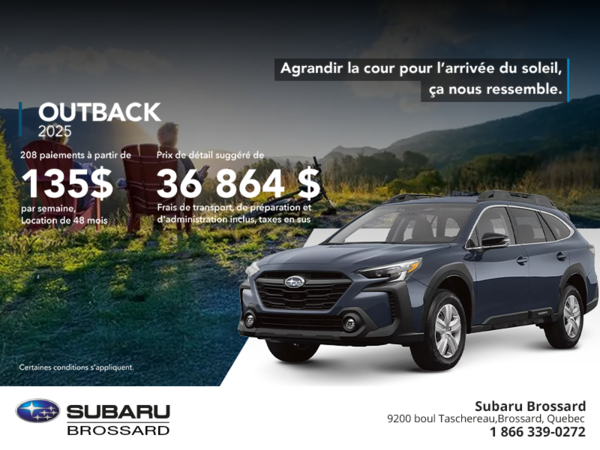 Procurez-vous le Outback 2025!