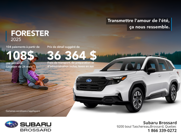 Procurez-vous le Forester 2025!
