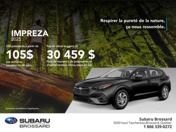 Procurez-vous la Impreza 2025!