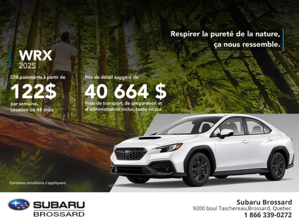 Procurez-vous la WRX 2025!