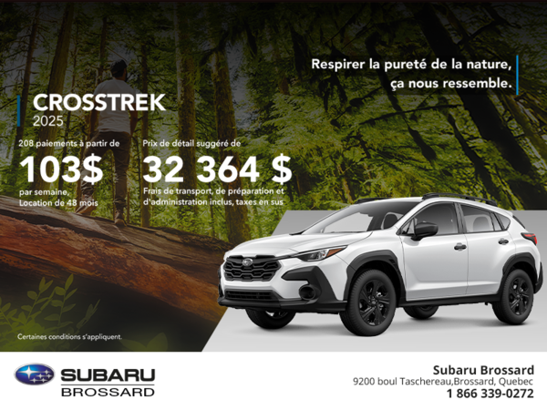 Procurez-vous le Crosstrek 2025!