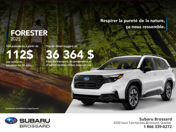 Procurez-vous le Forester 2025!