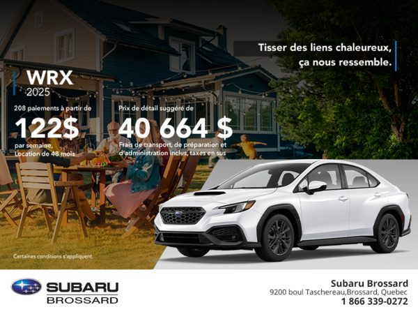 Procurez-vous la WRX 2025!