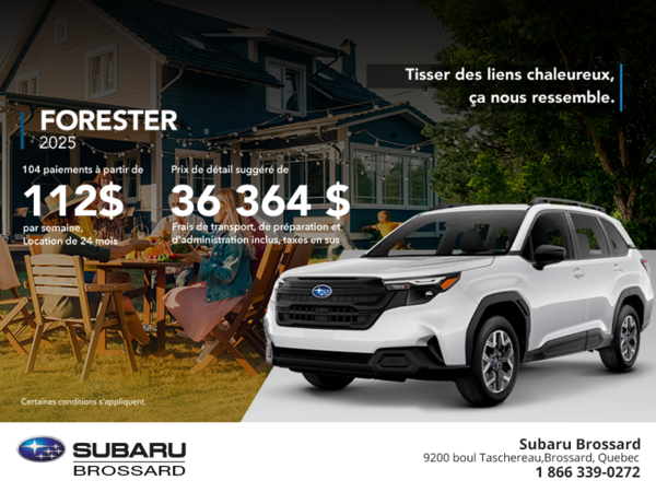 Procurez-vous le Forester 2025!
