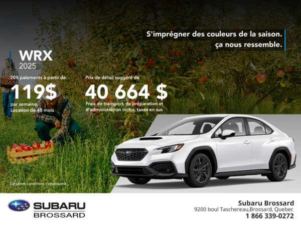 Procurez-vous la WRX 2025!