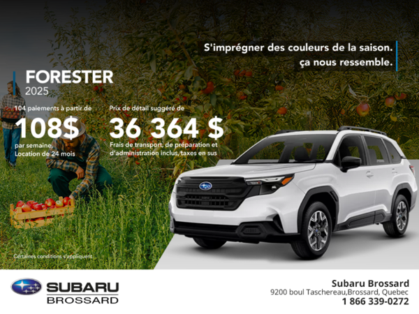 Procurez-vous le Forester 2025!