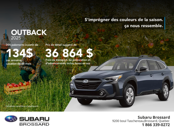 Procurez-vous le Outback 2025!