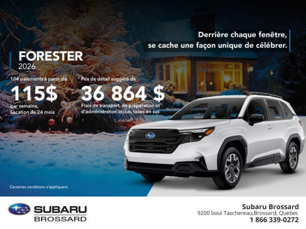 Procurez-vous le Forester 2026!