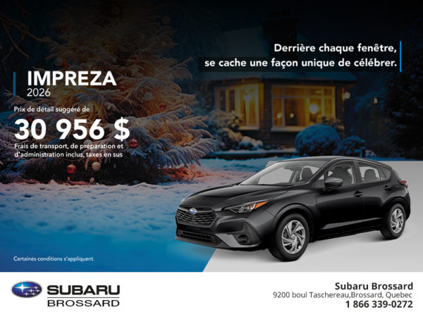 Procurez-vous la Impreza 2026!
