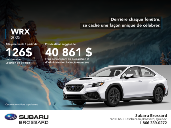 Procurez-vous la WRX 2025!