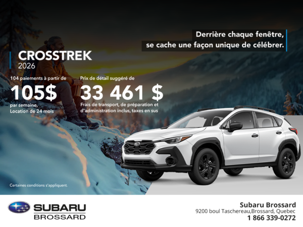 Procurez-vous le Crosstrek 2026!