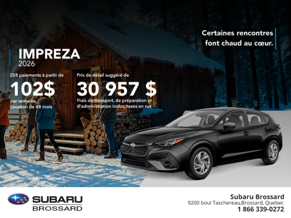 Procurez-vous la Impreza 2026!