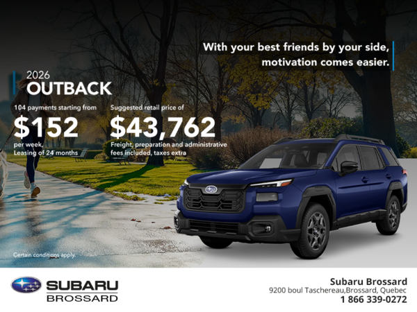 Get the 2026 Outback today!