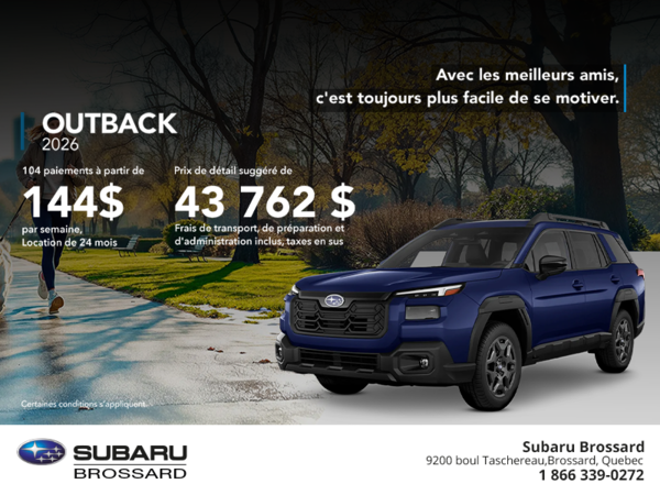 Procurez-vous le Outback 2026!