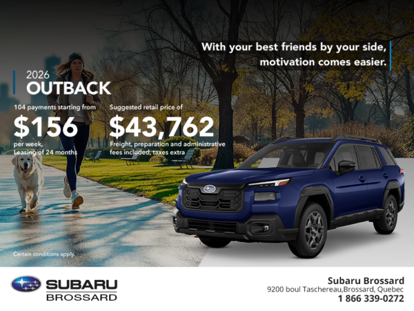 Get the 2026 Outback today!