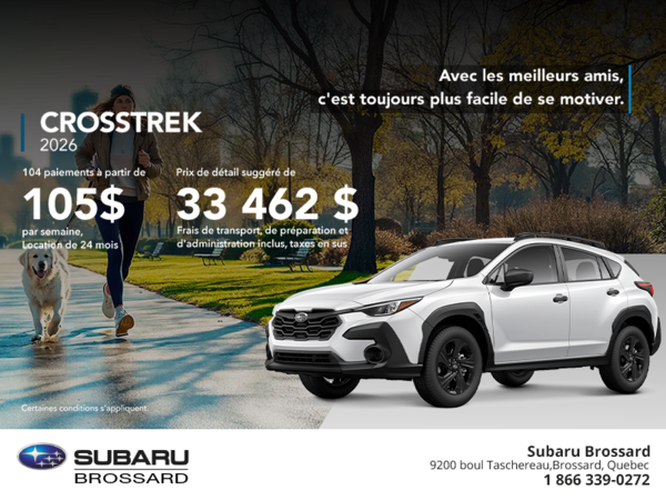 Procurez-vous le Crosstrek 2026!