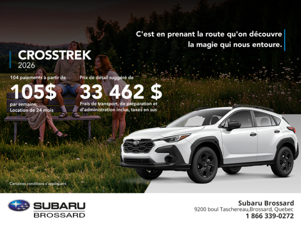 Procurez-vous le Crosstrek 2026!