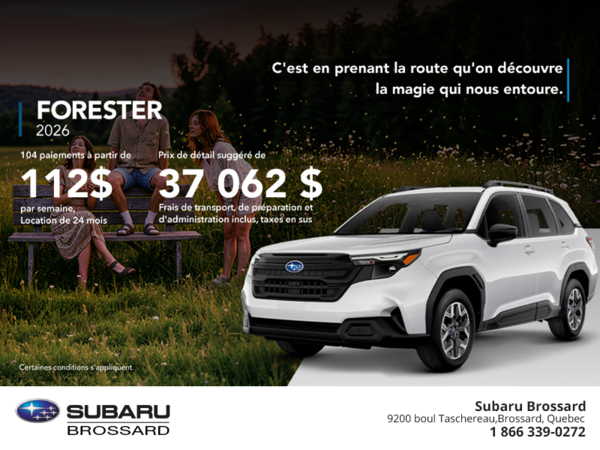 Procurez-vous le Forester 2026!