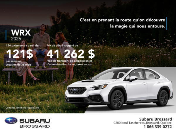 Procurez-vous la WRX 2026!