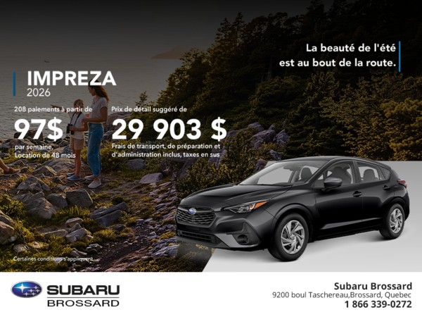 Procurez-vous la Impreza 2026!