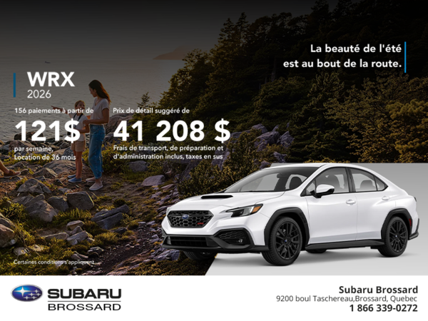 Procurez-vous la WRX 2026!