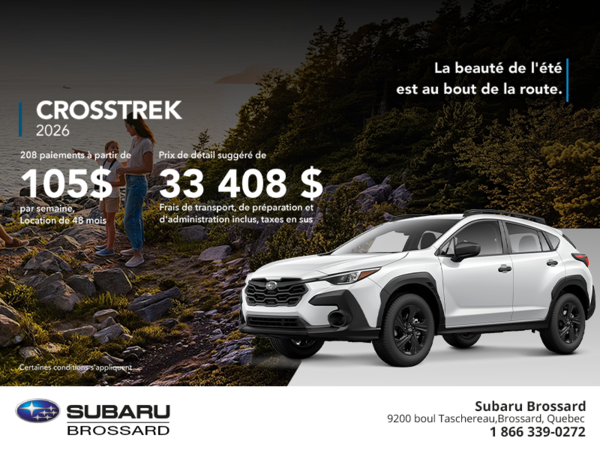 Procurez-vous le Crosstrek 2026!