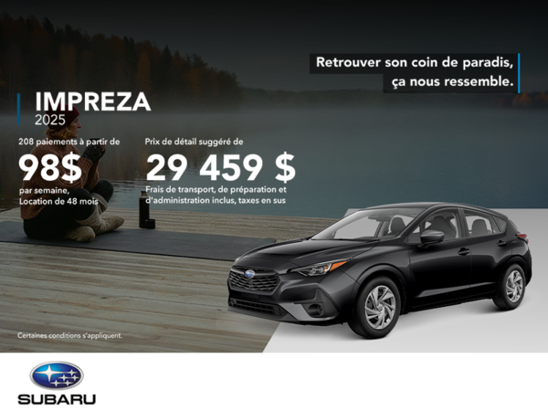 Procurez-vous la Impreza 2025!