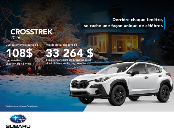 Procurez-vous le Crosstrek 2026!
