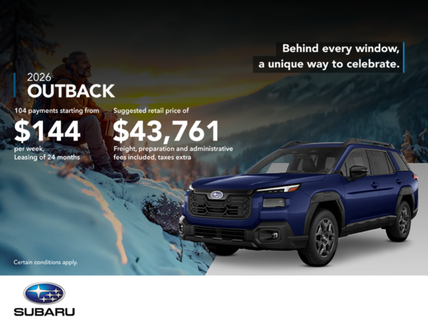 Get the 2026 Outback today!