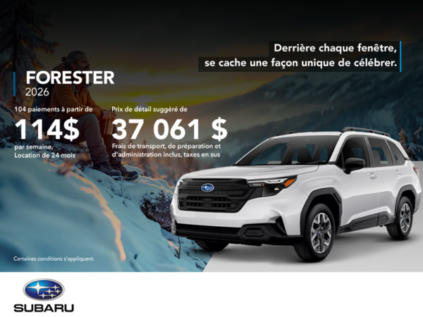 Procurez-vous le Forester 2026!