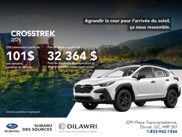 Procurez-vous le Crosstrek 2025!