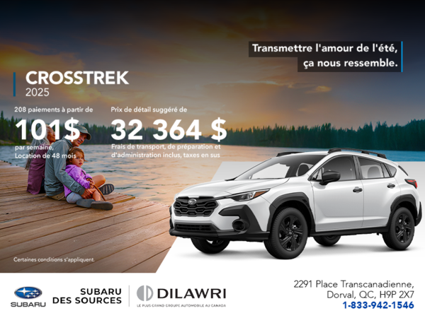 Procurez-vous le Crosstrek 2025!