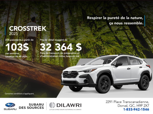 Procurez-vous le Crosstrek 2025!