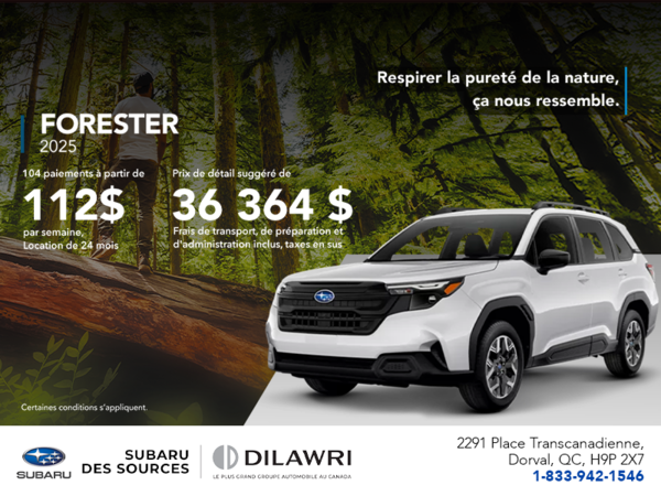 Procurez-vous le Forester 2025!